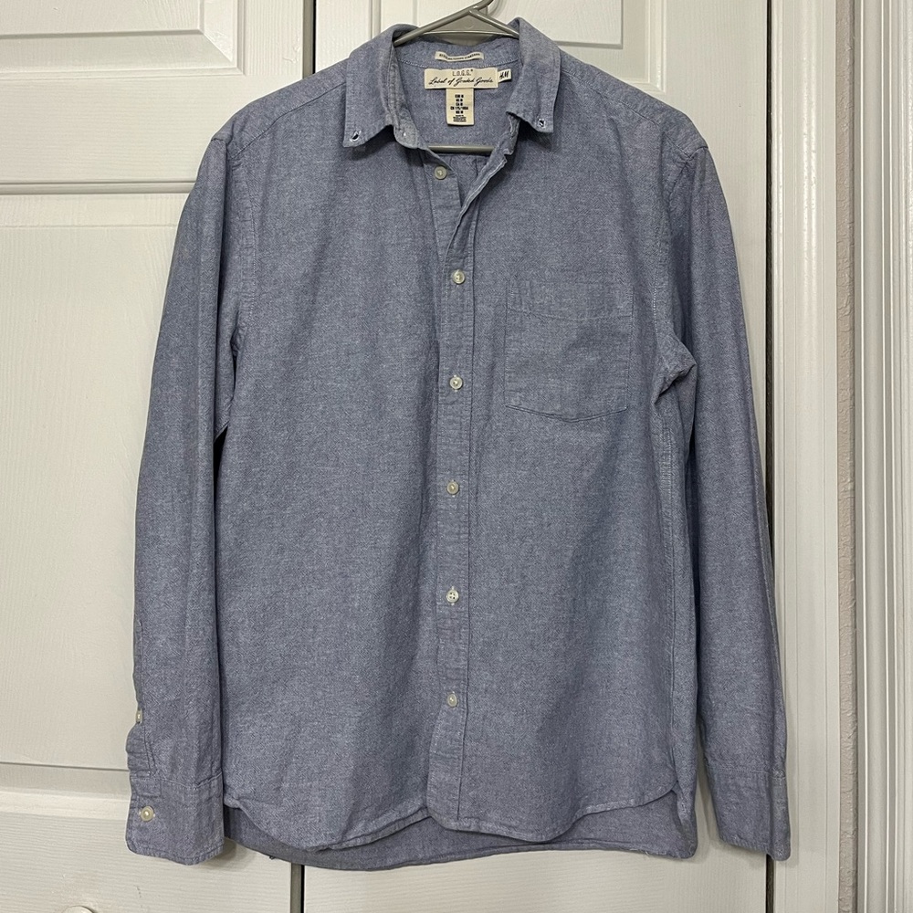 Men’s Blue Button Down- Size: M